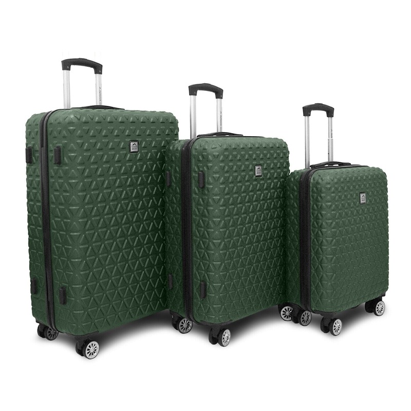 Adlington Set of 3 Hard Shell Suitcase in Green
