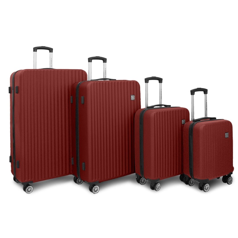 Alsager Set of 4 Hard Shell Suitcase in Burgundy