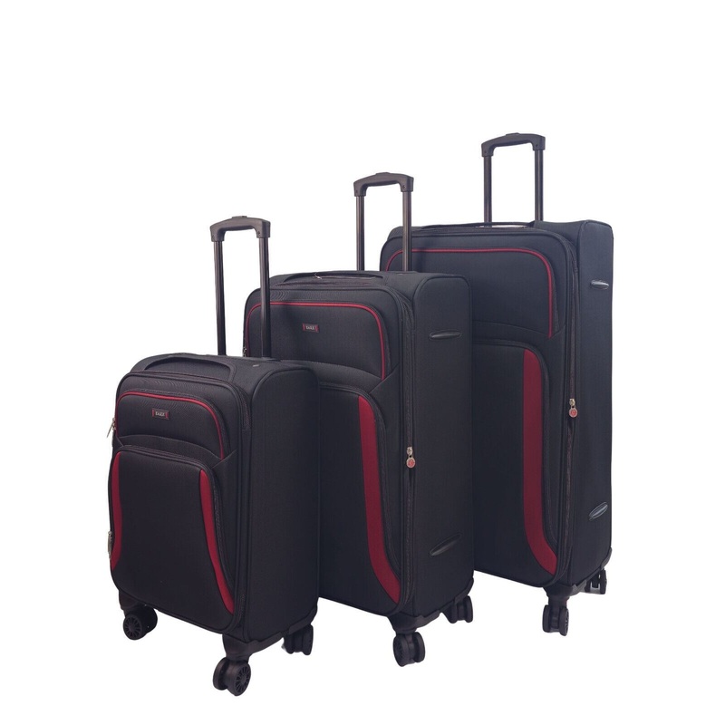 Arundel Set of 3 Soft Shell Suitcase in Black
