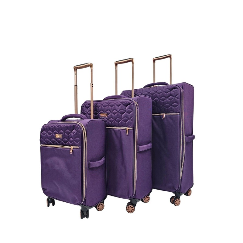 Bexley Set of 3 Soft Shell Suitcase in Purple