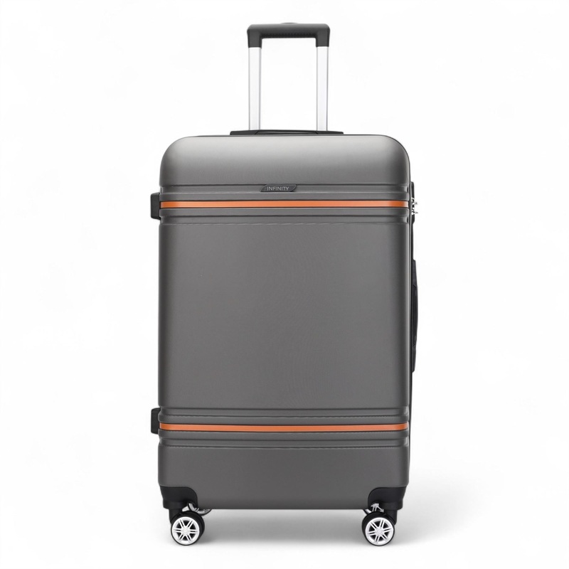 Calgary Medium Hard Shell Suitcase in Charcoal Black