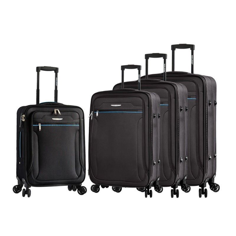Cinderford Set of 4 Soft Shell Suitcase in Black
