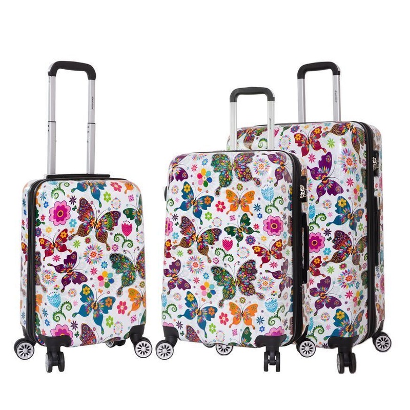 Corbridge Set of 3 Hard Shell Suitcase in Butterfly