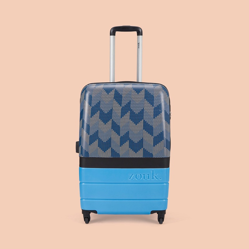Himachal Chevron Blue Raahi Trolley Bag