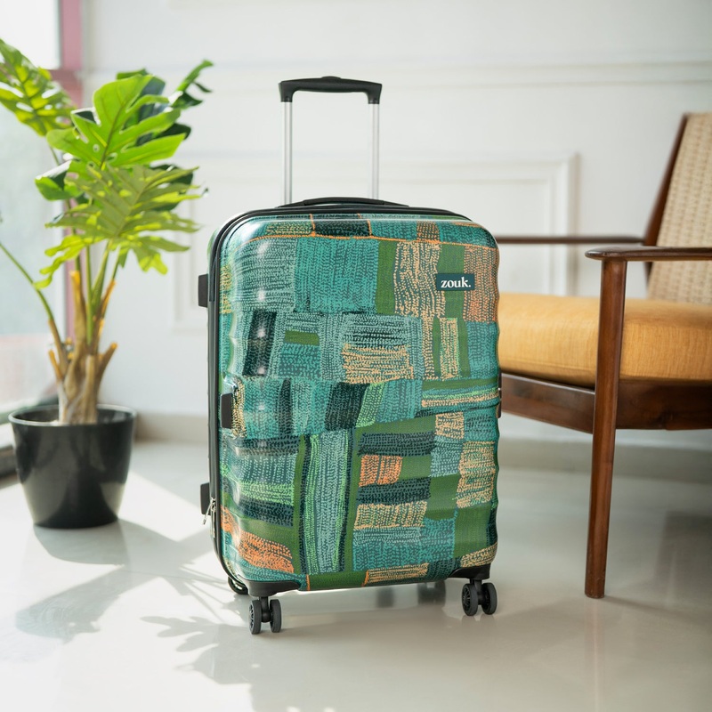 Indus Lattice Green Amorah Trolley Bag (Medium)