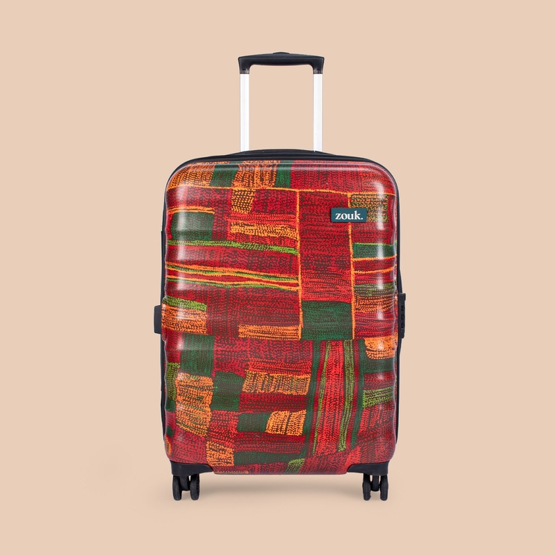 Indus Lattice Red Amorah Trolley Bag