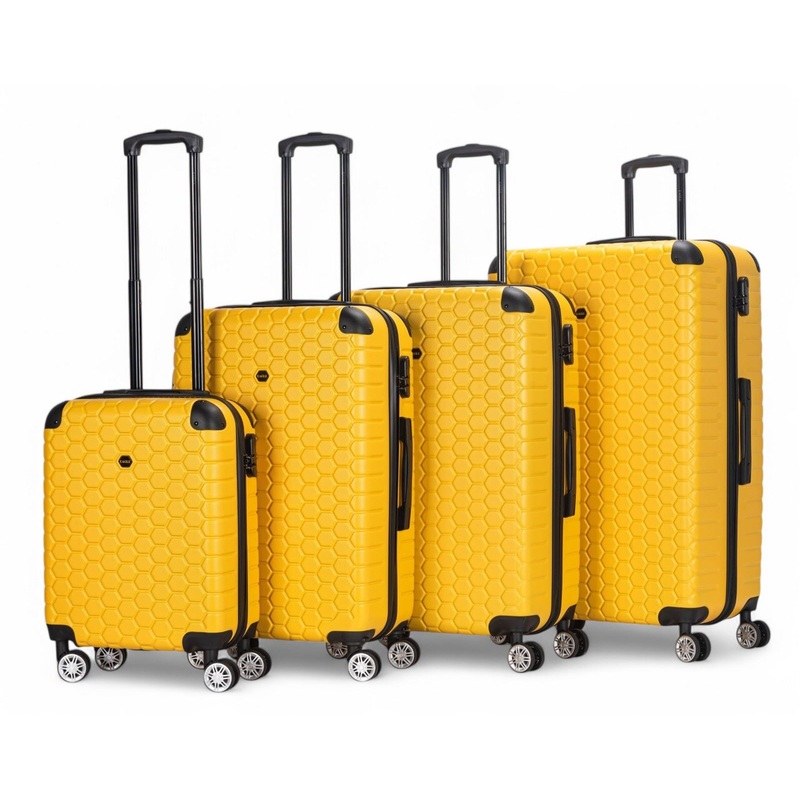 Noda Set of 4 Hard Shell Suitcase in Yellow