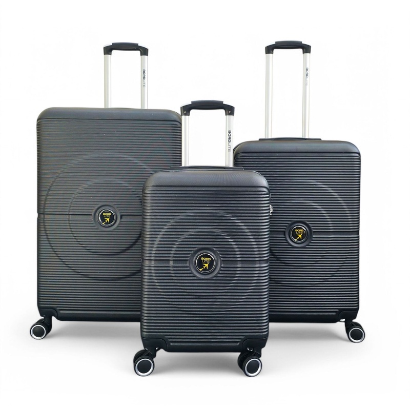 Seto Set of 3 Hard Shell Suitcase in Black