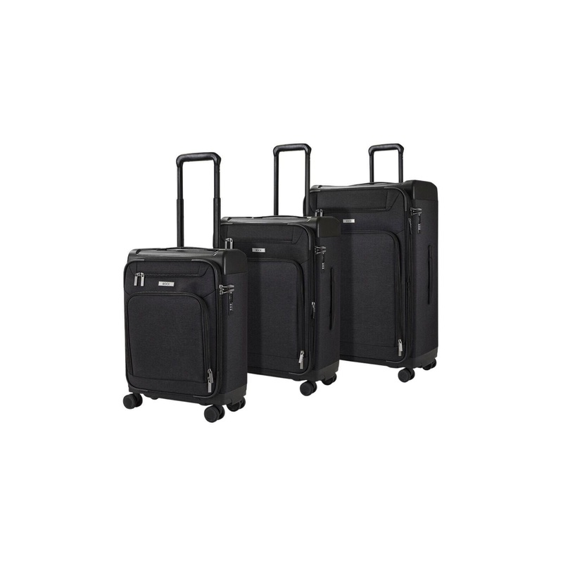Amesbury Set of 3 Soft Shell Suitcase in Black