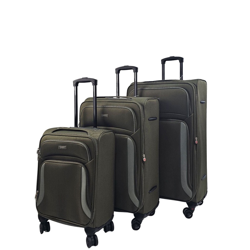 Arundel Set of 3 Soft Shell Suitcase in Khaki