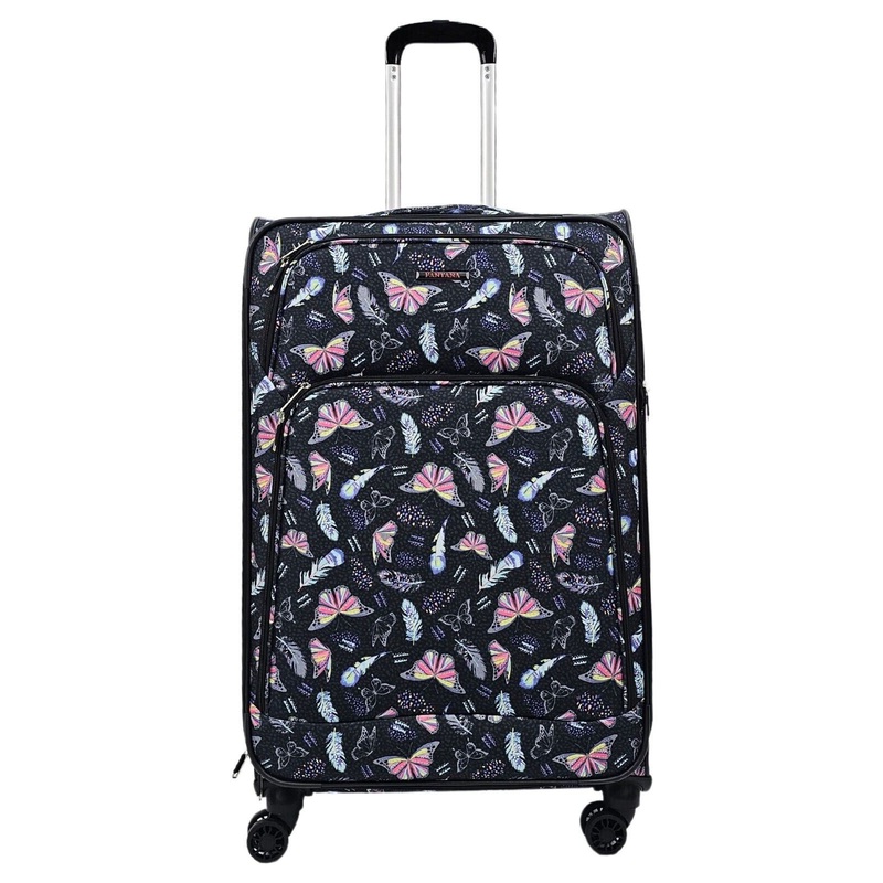 Ashbourne Large Soft Shell Suitcase in Butterfly