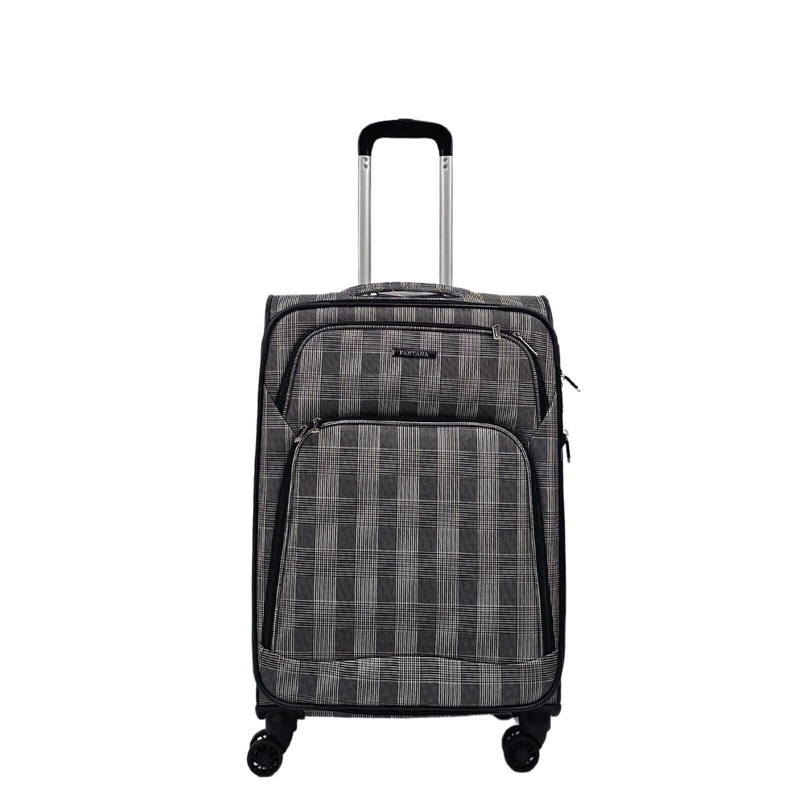 Ashbourne Medium Soft Shell Suitcase in Stripe