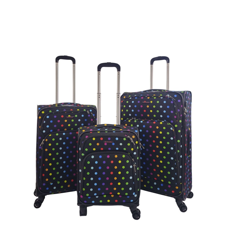 Ashbourne Set of 3 Soft Shell Suitcase in Dots