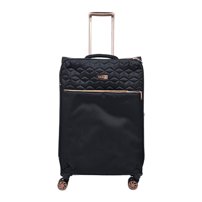 Bexley Medium Soft Shell Suitcase in Black