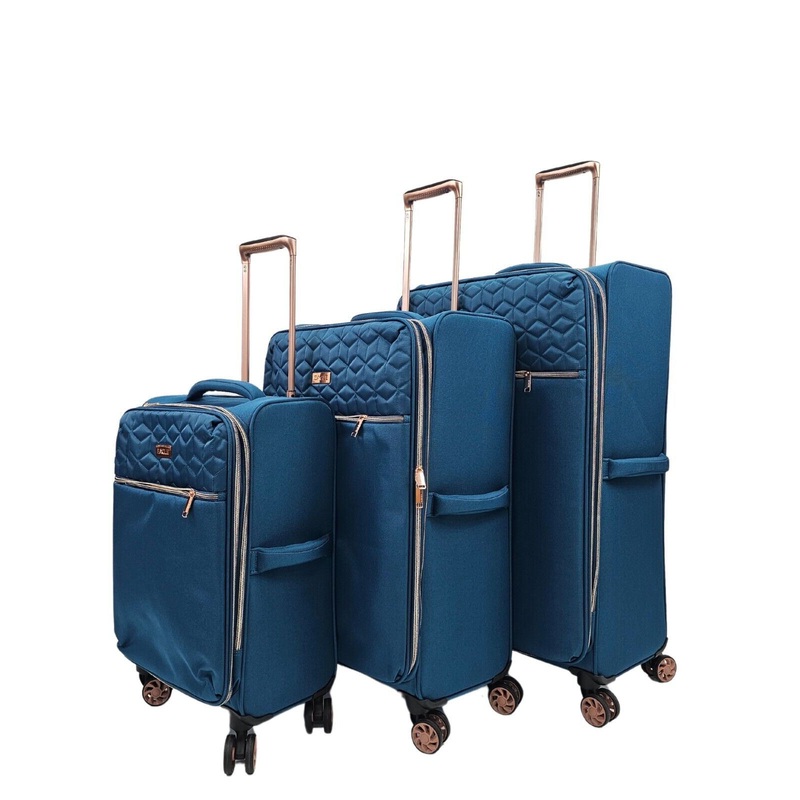 Bexley Set of 3 Soft Shell Suitcase in Teal