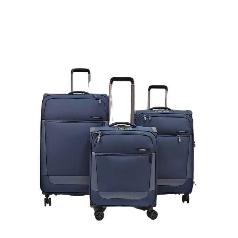 Bourne Set of 3 Soft Shell Suitcase in Navy