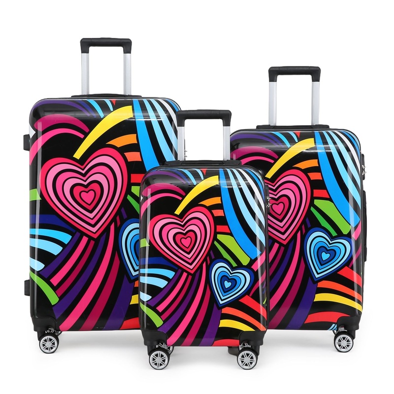 Chelsea Set of 3 Hard Shell Suitcase in Hearts
