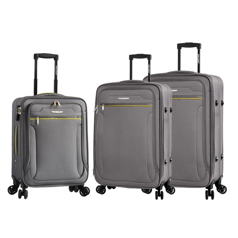 Cinderford Set of 3 Soft Shell Suitcase in Grey