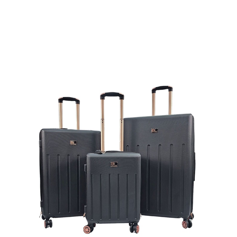 Cramlington Set of 3 Soft Shell Suitcase in Black