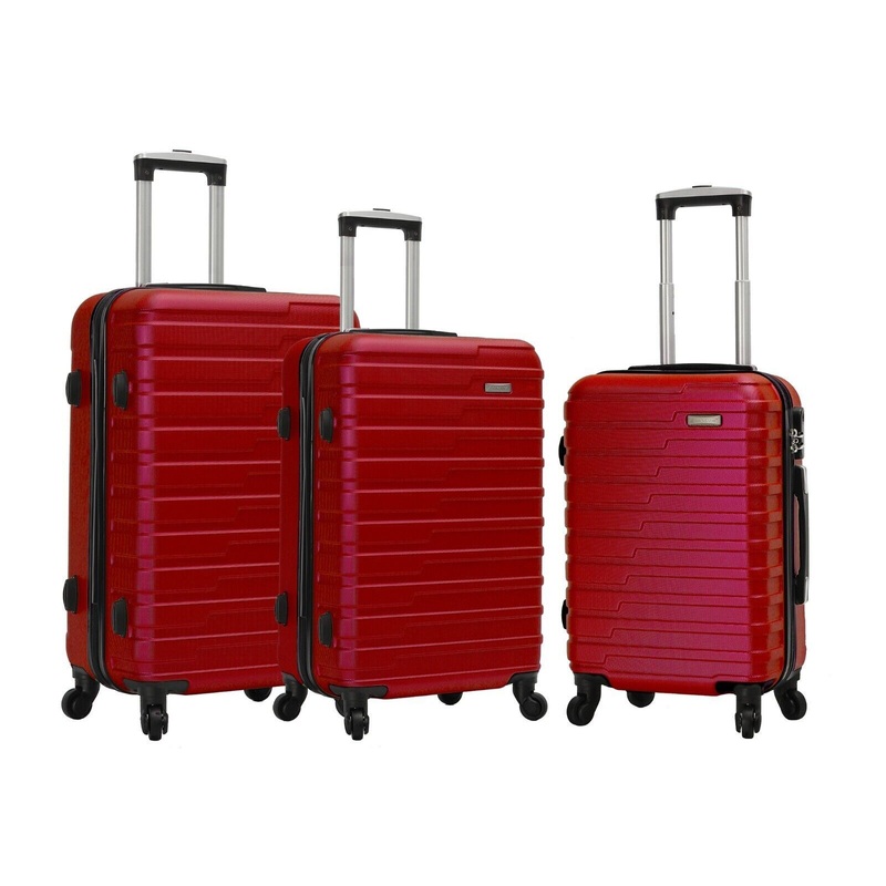 Croydon Set of 3 Hard Shell Suitcase in Red