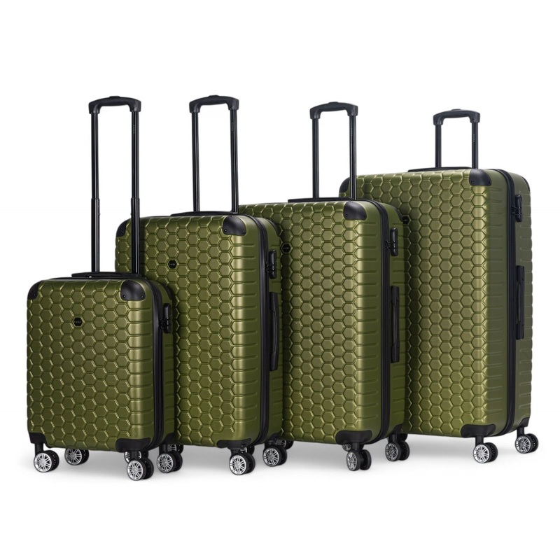 Noda Set of 4 Hard Shell Suitcase in Green