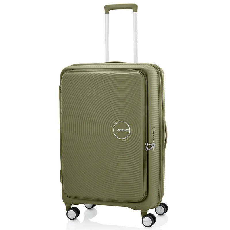 American Tourister Curio Book Opening 75 cm Expandable Spinner Suitcase - Khaki