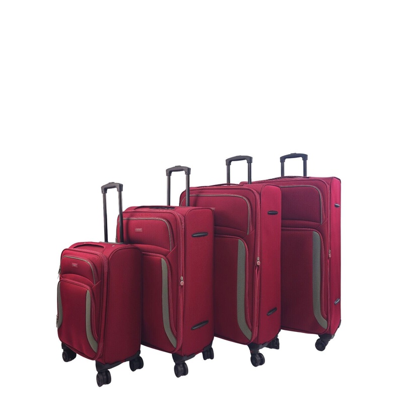 Arundel Set of 4 Soft Shell Suitcase in Burgundy