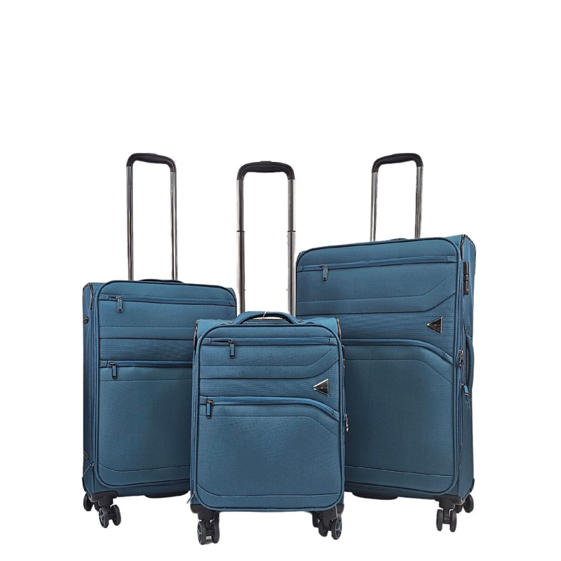 Corby Set of 3 Soft Shell Suitcase in Teal