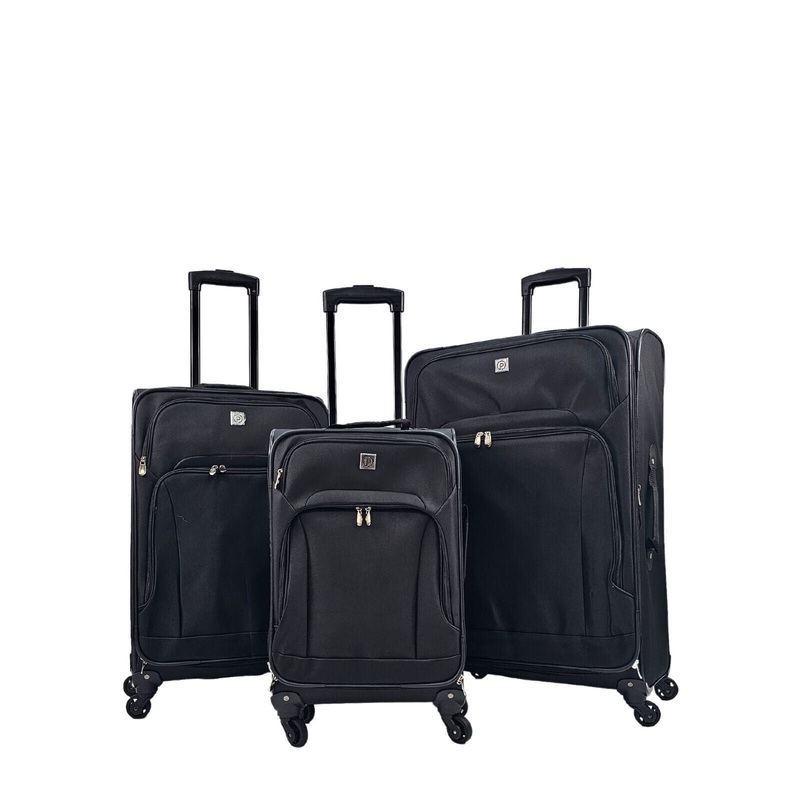 Corsham Set of 3 Soft Shell Suitcase in Black