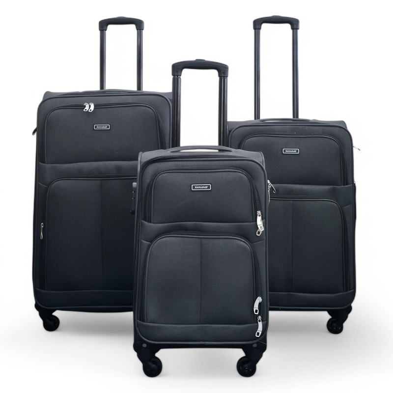 Tahara Set of 3 Soft Shell Suitcase in Grey