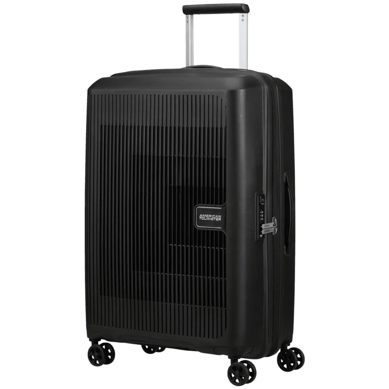 American Tourister AeroStep 67 cm Expandable Spinner Suitcase - Black