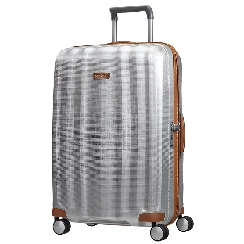 Samsonite Lite-Cube DLX Deluxe 76 cm 4 Wheeled Spinner Suitcase- Aluminium Colour