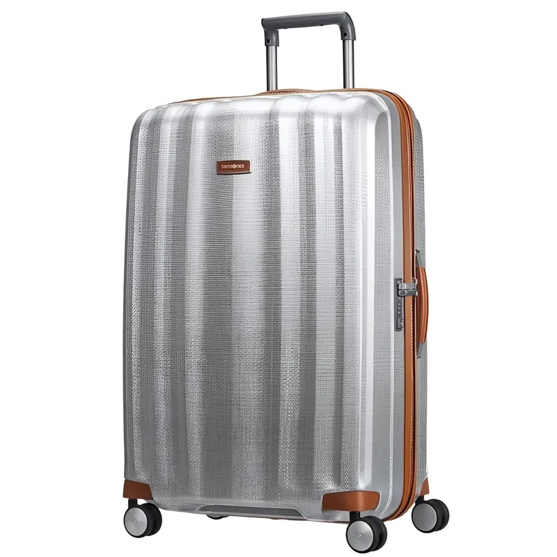 Samsonite Suitcase Lite-Cube DLX Deluxe : 82 cm 4 Wheeled Spinner - Aluminium Colour