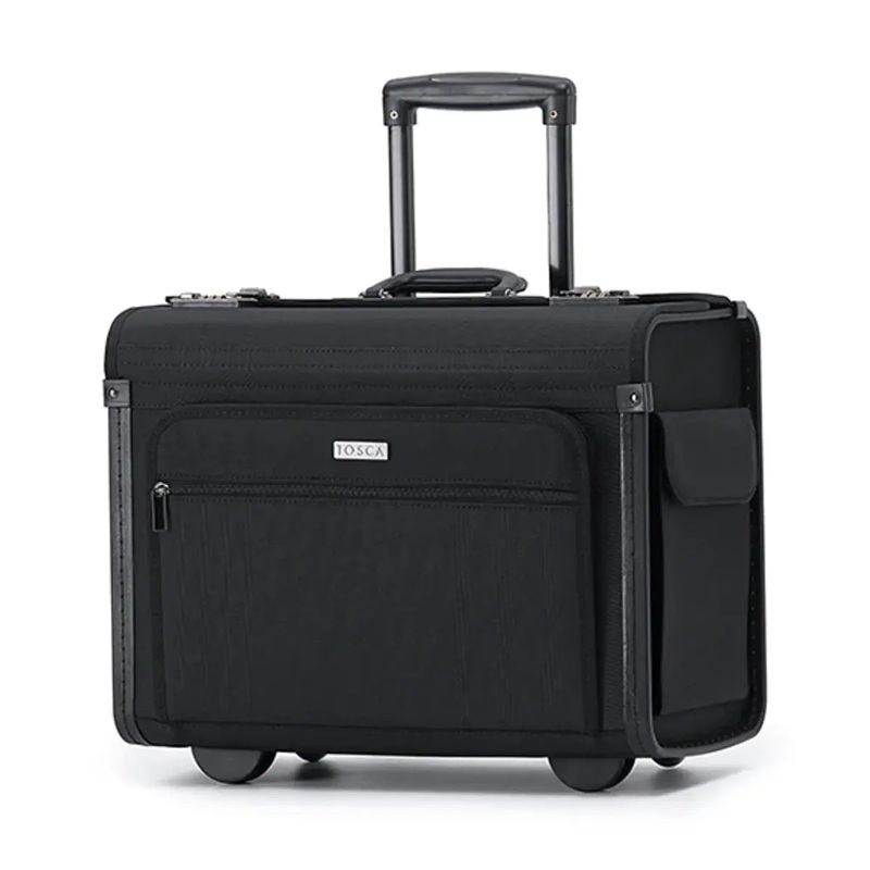 Tosca Deluxe Softside Business Pilot Carry On Suitcase - Black