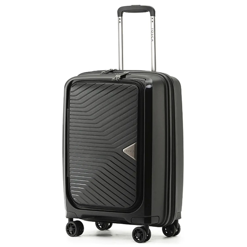 Tosca Space-X 55 cm 4-Wheel Expandable Carry On Suitcase - Black