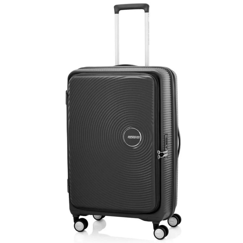 American Tourister Curio Book Opening 75 cm Expandable Spinner Suitcase - Black