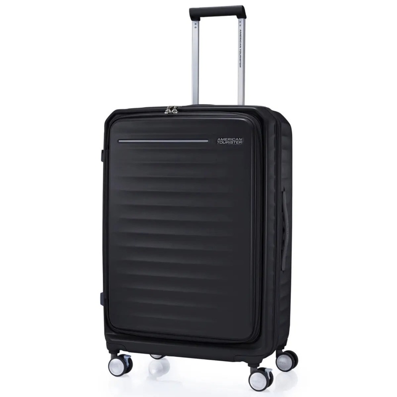 American Tourister Frontec 75 cm Expandable Front Opening Suitcase - Black