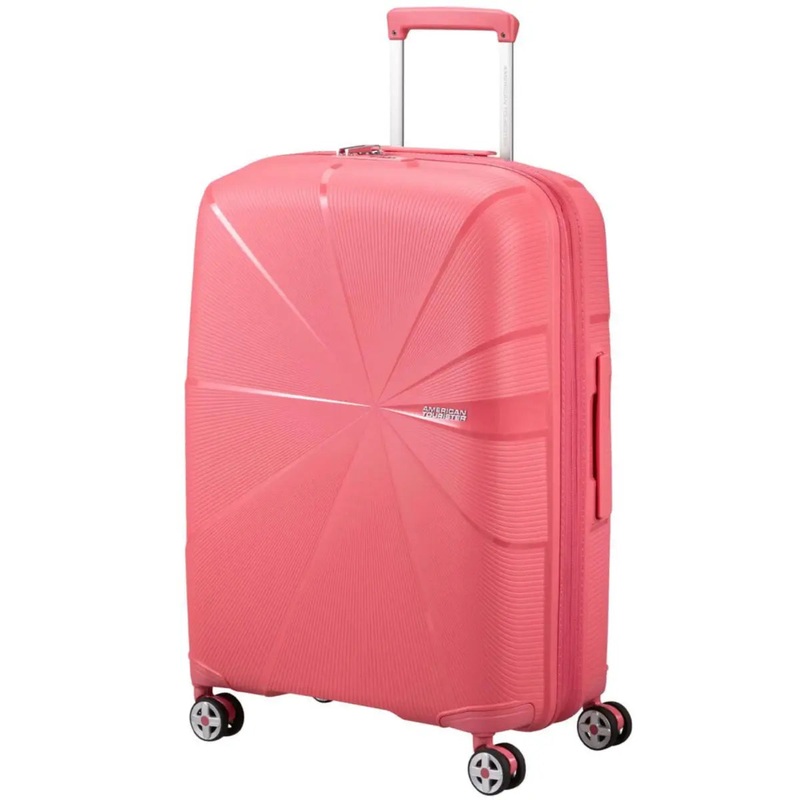 American Tourister Starvibe 67 cm Expandable Spinner Suitcase - Sun Kissed Coral
