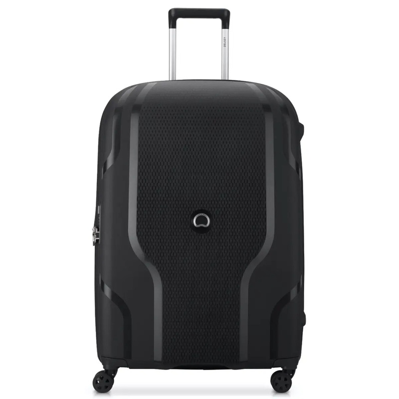 Delsey Clavel 76 cm 4-Wheel Expandable Suitcase - Black (Recycled Material)