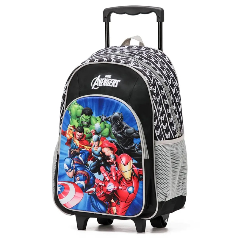 Marvel Avengers 17" 3D Wheeled Trolley Backpack - Black