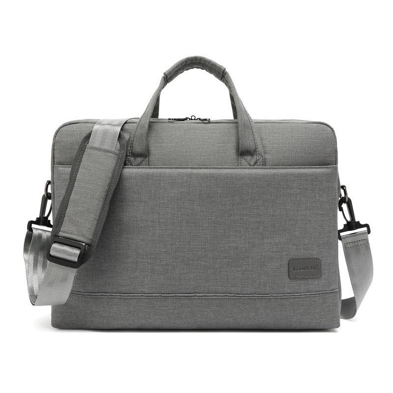 THE CLOWNFISH CoolBELL Water Resistant Nylon Unisex 15.6 inch Laptop Messenger Bag Briefcase with Trolley Strap (Grey)