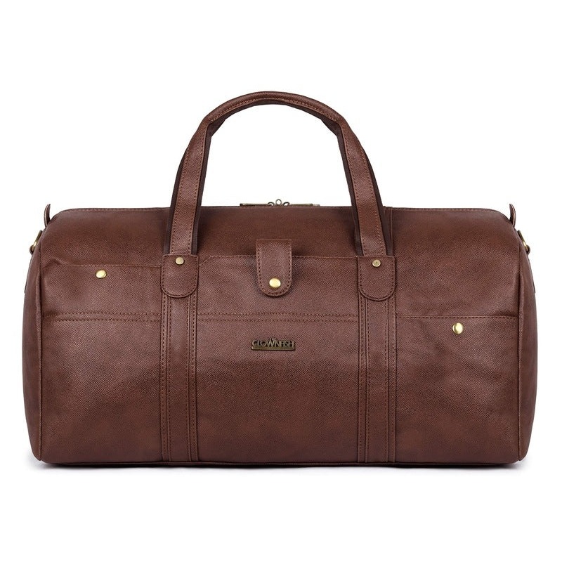The Clownfish Emperor Series 37L Travel Duffel - Premium Leatherette | Waterproof | 37L | Dark Brown