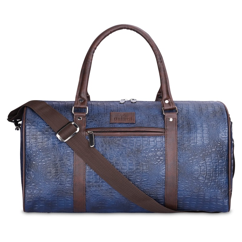 The Clownfish Expedition Series Duffle Bag - 29L Capacity, Faux Leather | Weekender Bag | Blue