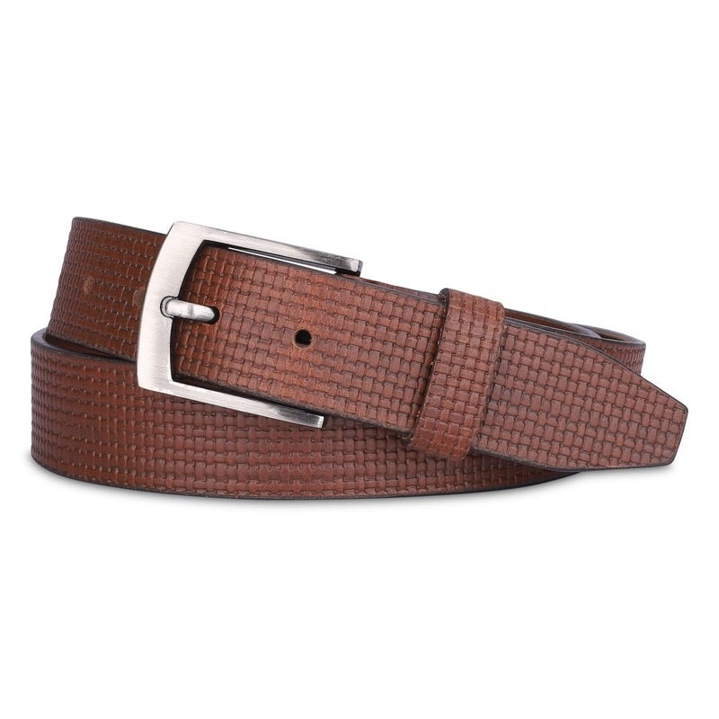 THE CLOWNFISH Men's Genuine Leather Belt - Tan (Size-36 inches)