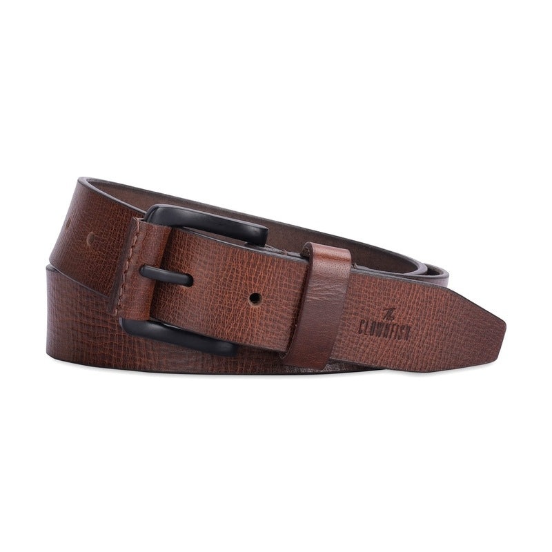 THE CLOWNFISH Mens Genuine Leather Belt - Tan (Size-36 inches)