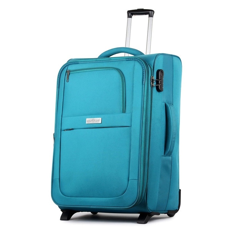 24 Inch Softsided Suitcase with Safety Lock & 4-Wheel Mobility | Travel Friendly | Turquoise