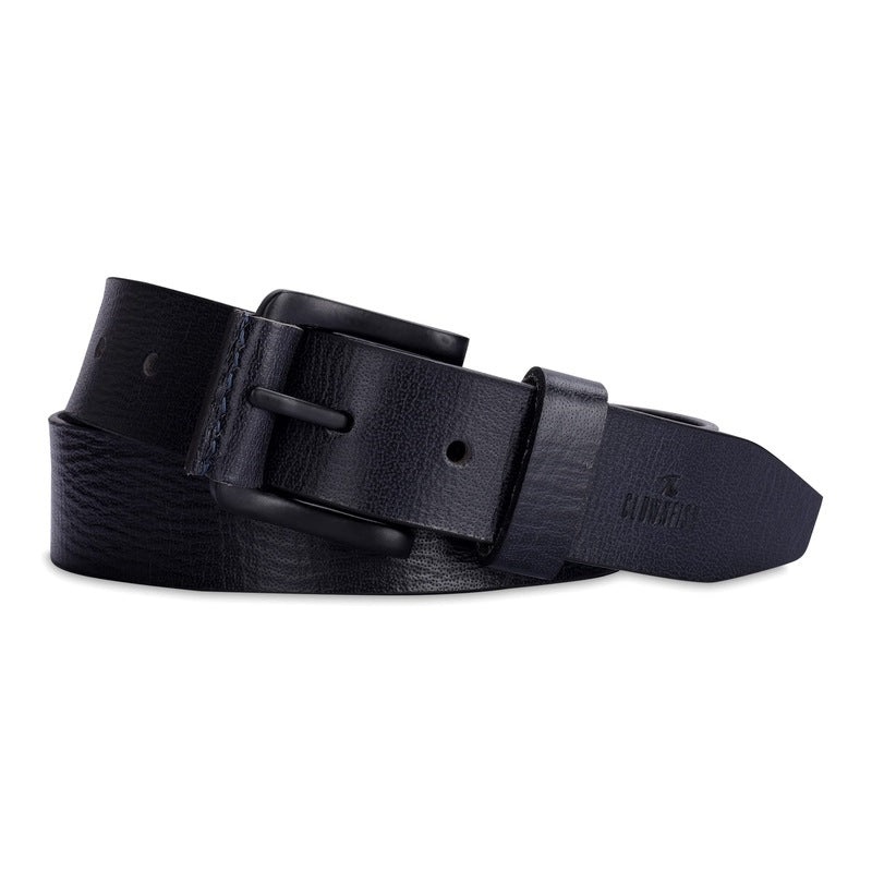 THE CLOWNFISH Men's Genuine Leather Belt - Flexible Design | 36 Inches | Black