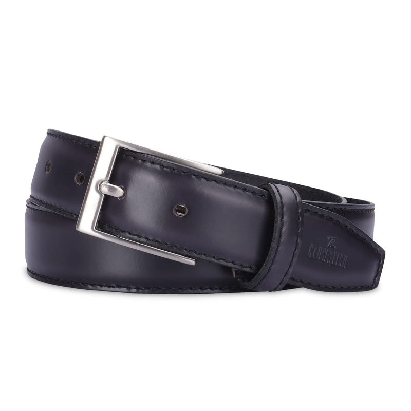 THE CLOWNFISH Mens Genuine Leather Belt - Black (Size-32 inches)