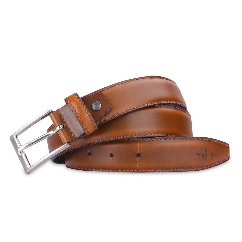 THE CLOWNFISH Mens Genuine Leather Belt - Tan (Size-32 inches)
