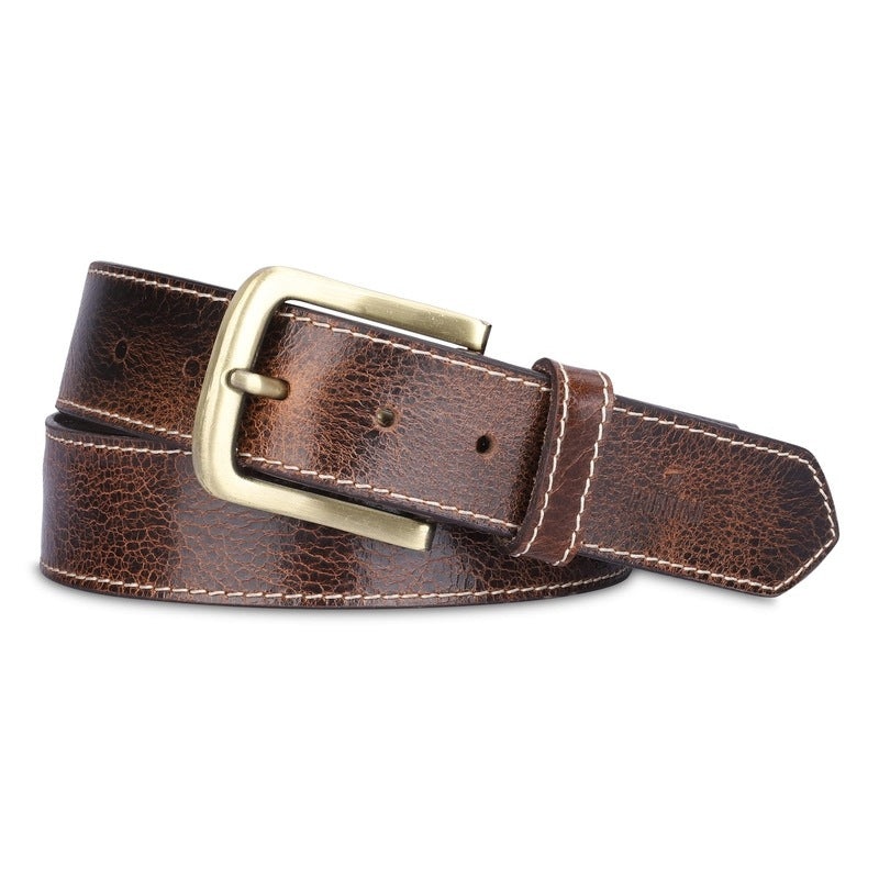 THE CLOWNFISH Mens Genuine Leather Belts - Brown (Size-36 inches)